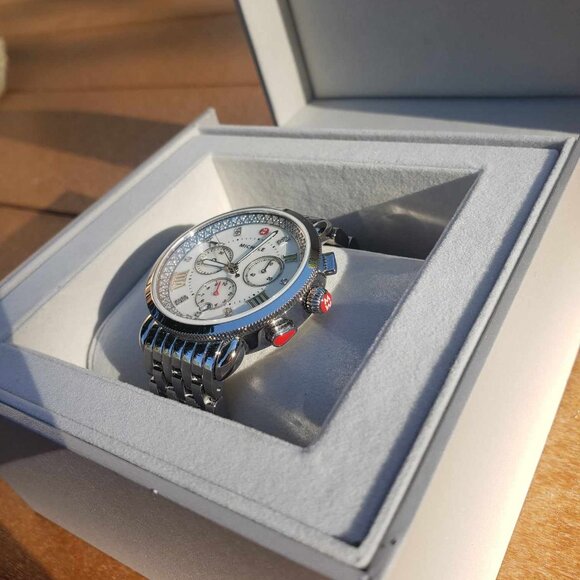 ***SOLD***  Beautiful LIKE NEW Michele Sport Sail Diamond Watch*** - Picture 3 of 9